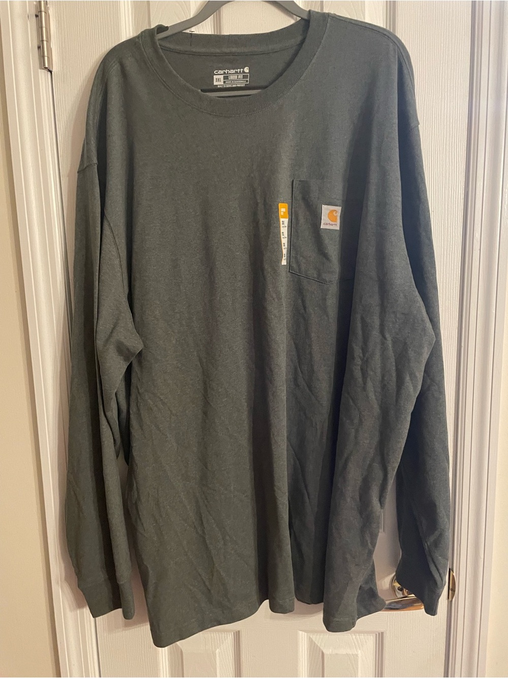 Carhartt Long-Sleeve Pocket Tee in Olive Green